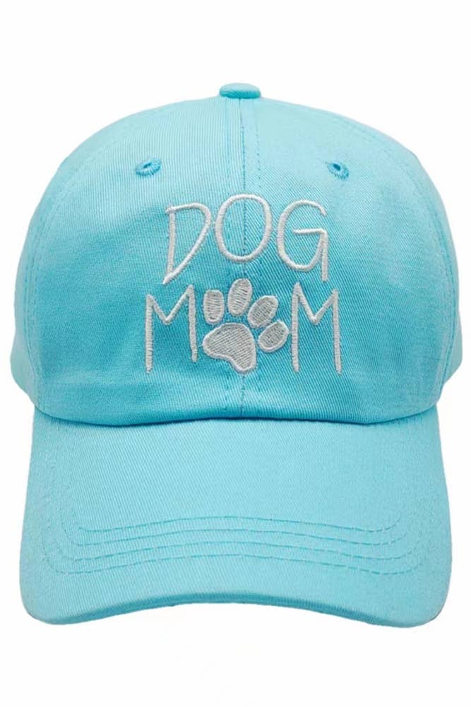 DOG MOM Baseball Cap: Pink