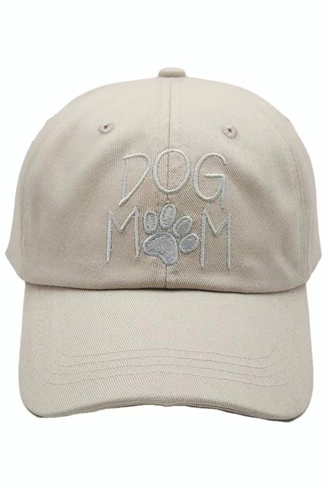 DOG MOM Baseball Cap: Pink