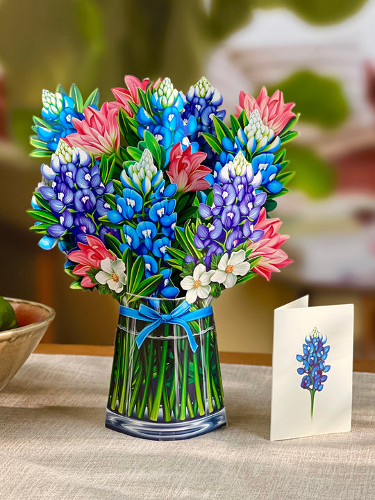 BLUE BONNETS POP-UP FLOWER BOUQUET