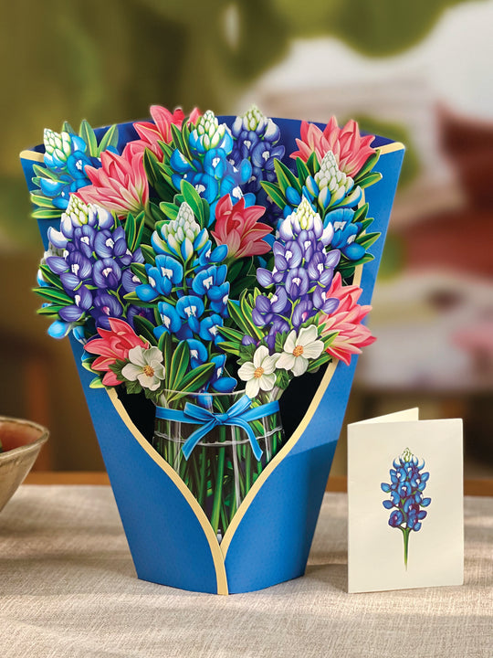 BLUE BONNETS POP-UP FLOWER BOUQUET