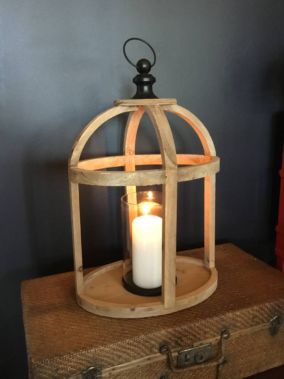 Oval Wooden Lantern