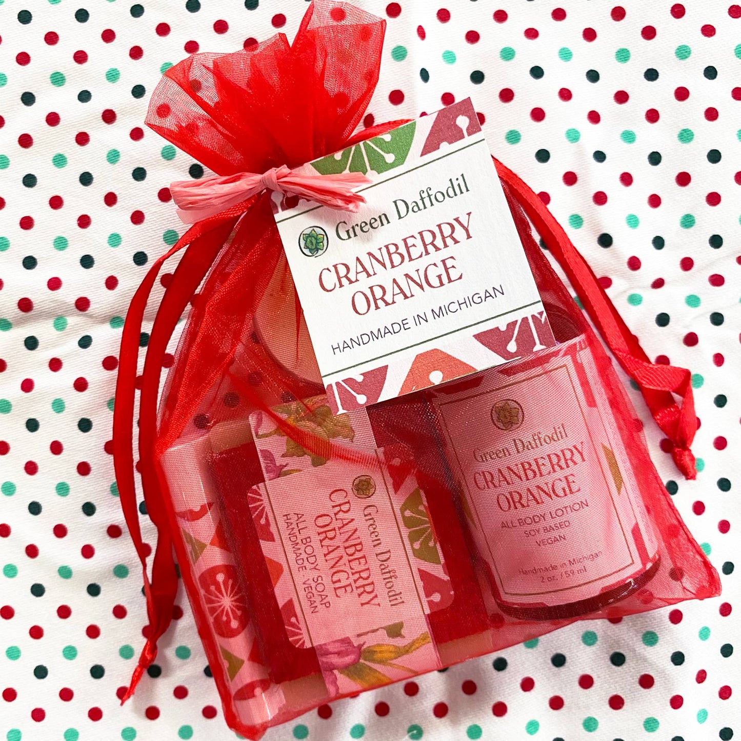 Cranberry Orange Organdy Quartet Gift Set
