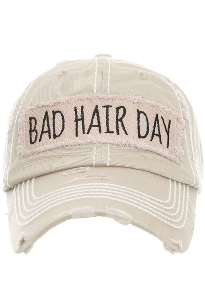 Bad Hair Day Washed Vintage Baseball Cap: Burgundy