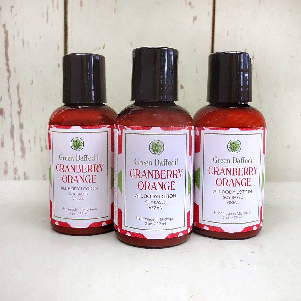 Cranberry Orange Mini Soy Lotion Bottle - Stocking Stuffer