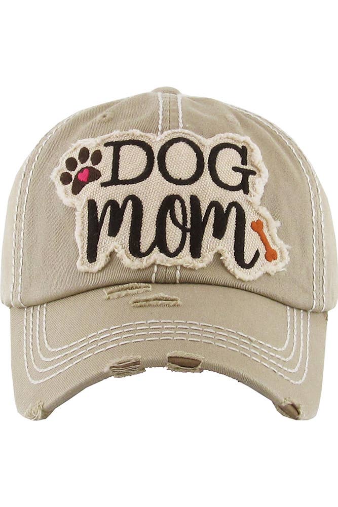 Dog Mom Vintage Baseball Cap: Moss