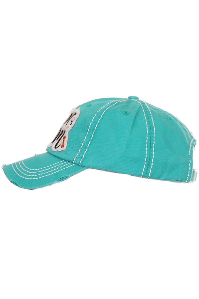 Dog Mom Vintage Baseball Cap: Hot Pink