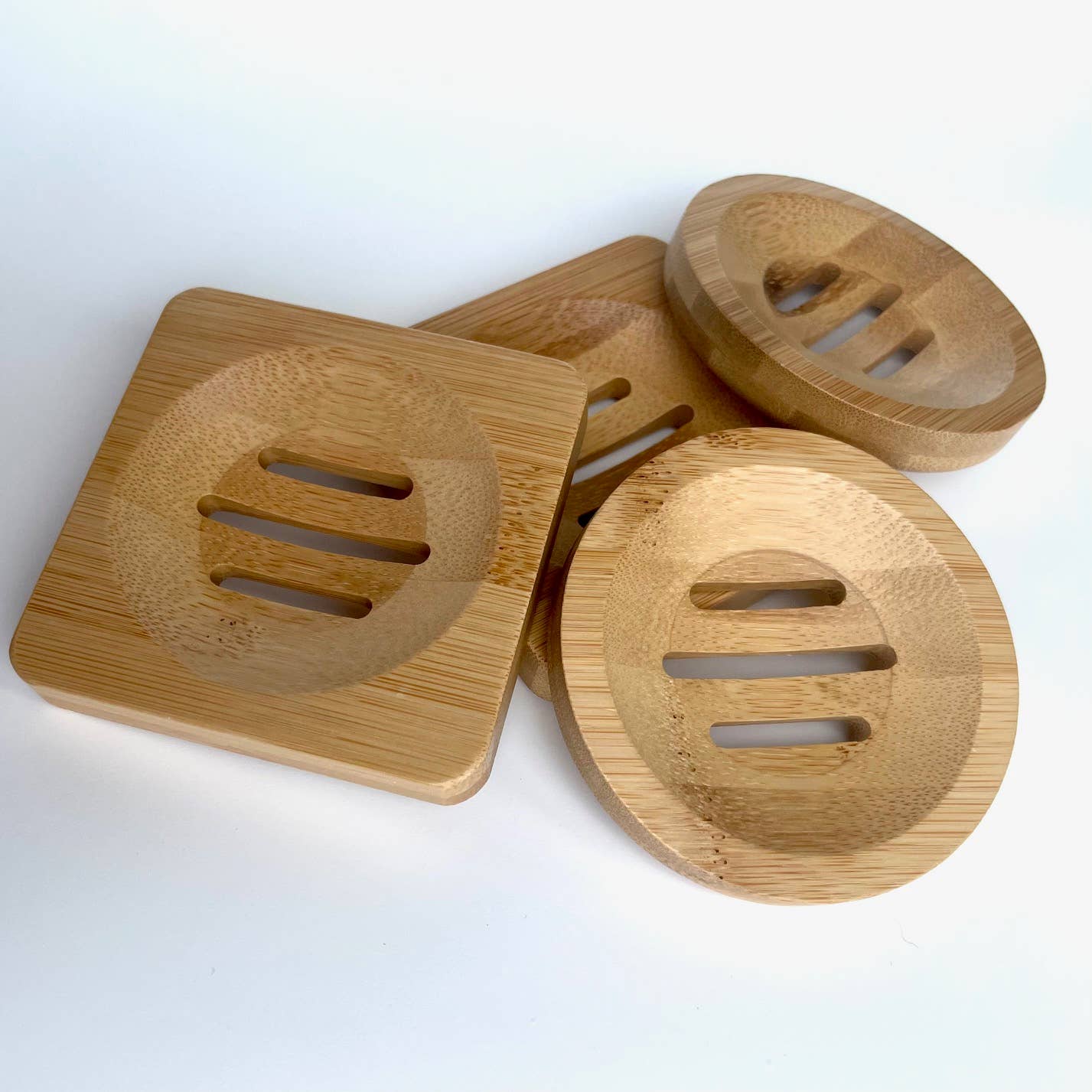 Bamboo Tray for Soap, Shower Steamers & More: Square