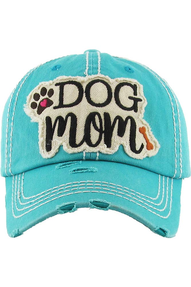 Dog Mom Vintage Baseball Cap: Hot Pink