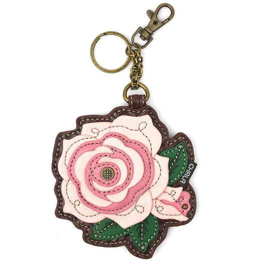KEY FOB/COIN PURSE - ROSE - PINK