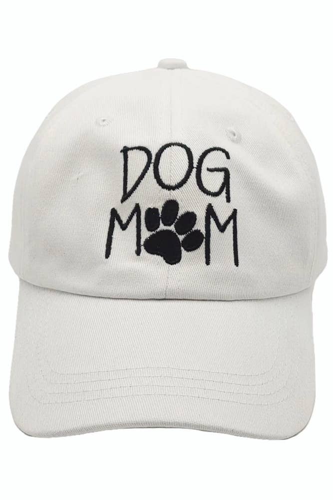 DOG MOM Baseball Cap: Pink