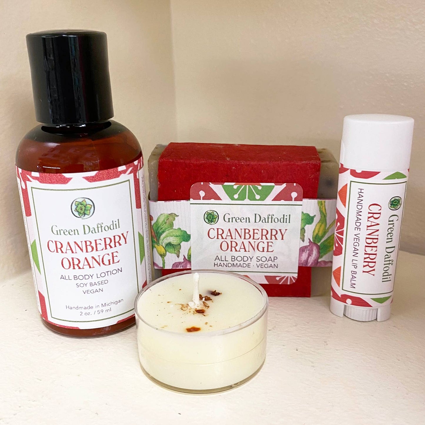 Cranberry Orange Organdy Quartet Gift Set