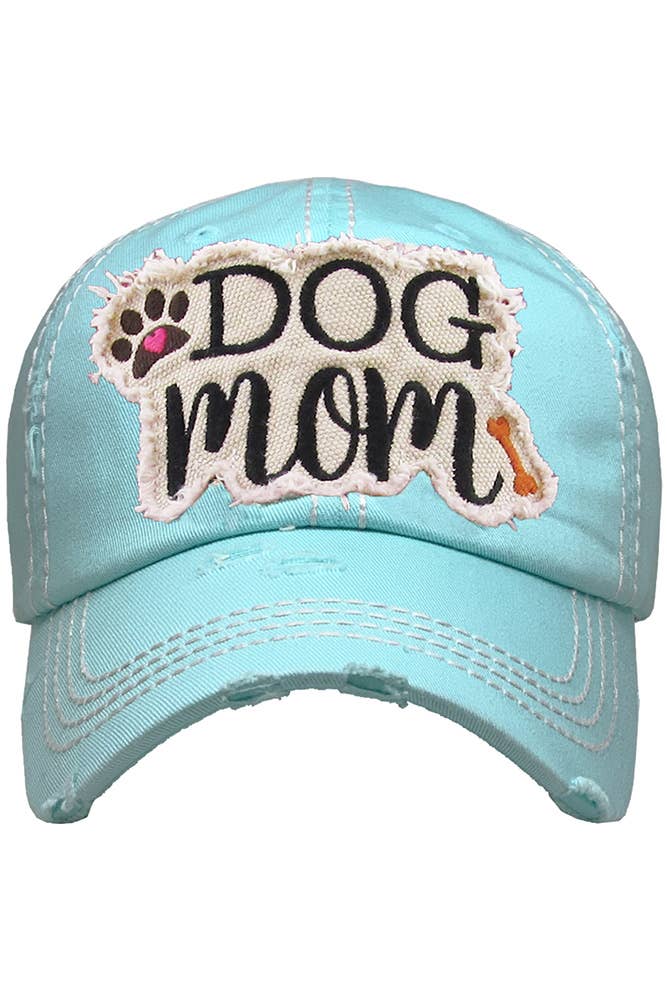 Dog Mom Vintage Baseball Cap: Hot Pink