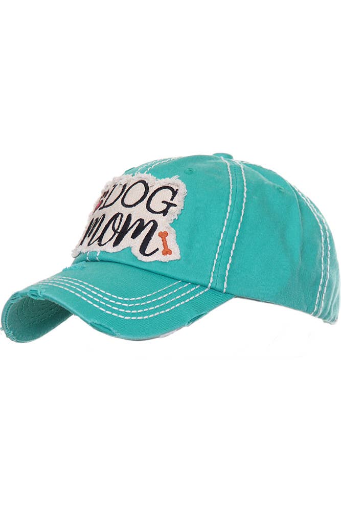 Dog Mom Vintage Baseball Cap: Hot Pink