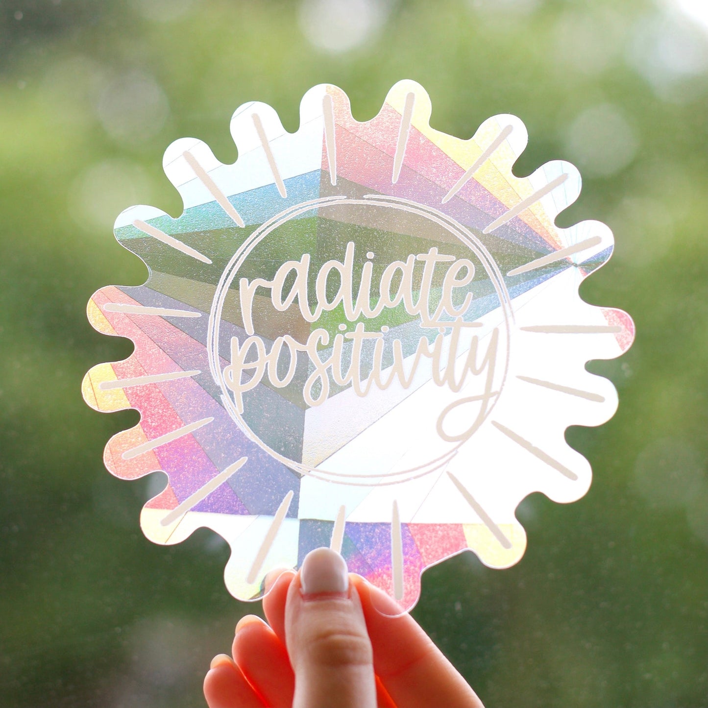 SUN CATCHER WINDOW DECAL - RADIATE POSITIVITY