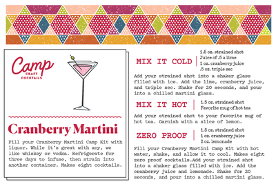 Camp Craft Cocktails - Cranberry Martini