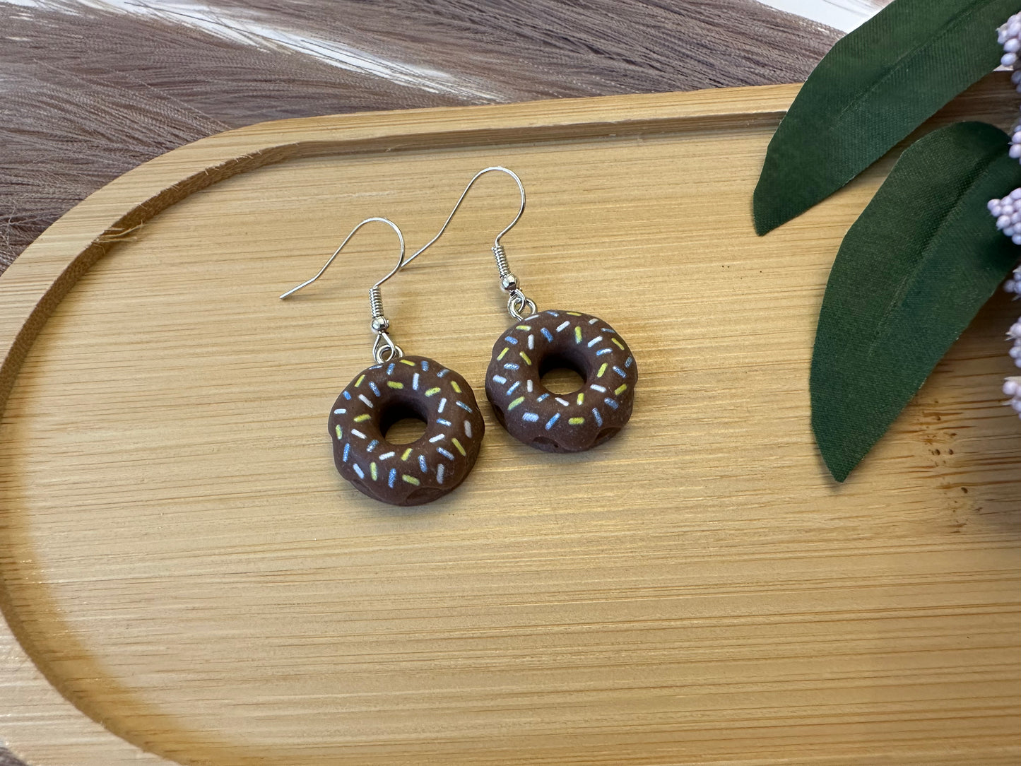 Delicious Donuts with Sprinkles Dangly Earrings