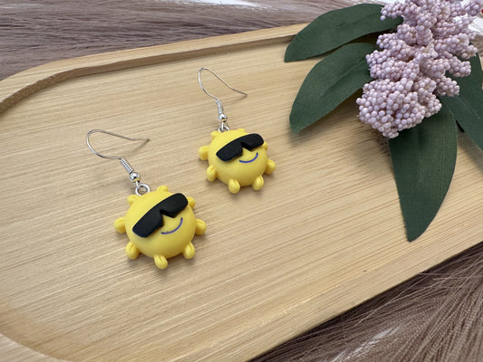 Cool Baby Sunny Days Smiley Dangly Earrings