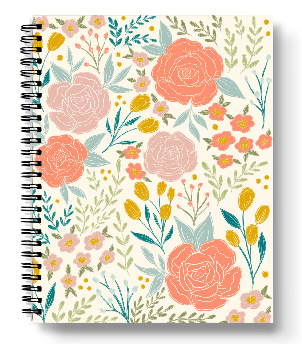 PEONIES AND TULIPS SPIRAL LINED NOTEBOOK