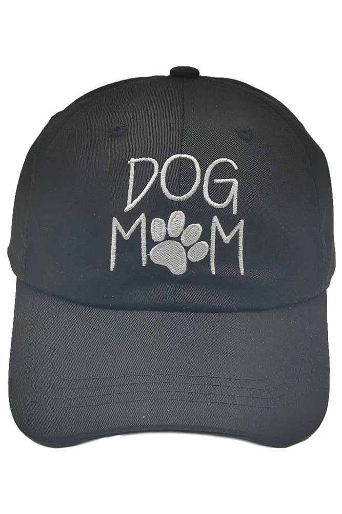 DOG MOM Baseball Cap: Pink