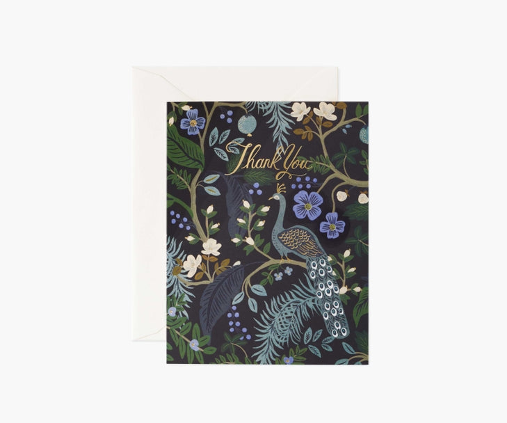 PEACOCK, THANK YOU CARDS BOXED SET OF 8