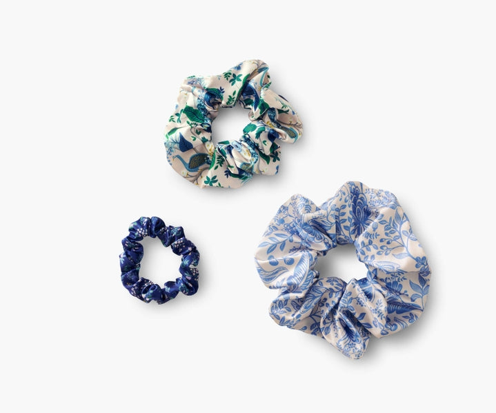 PEACOCK SCRUNCHIE SET OF 3