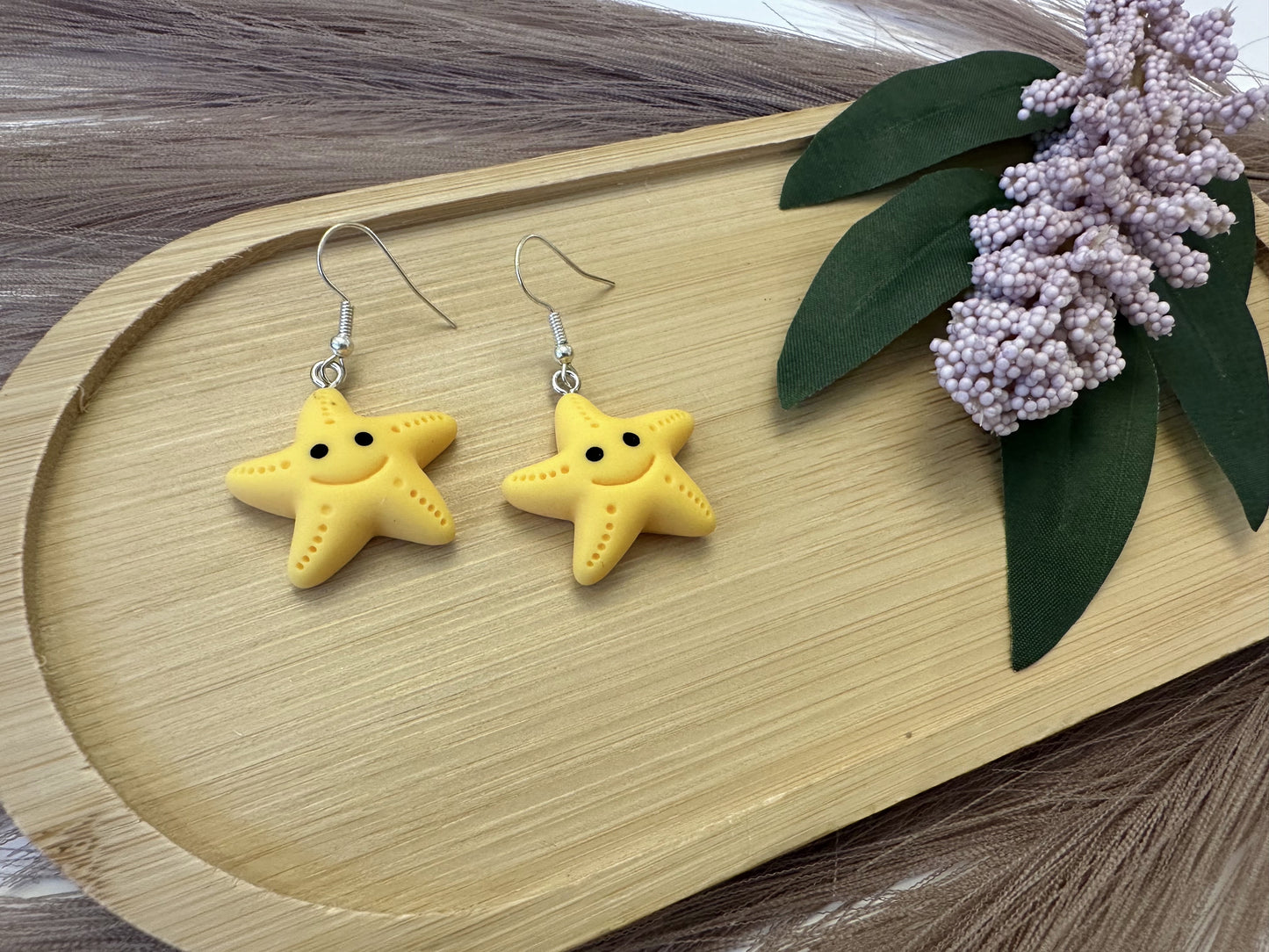 Sweet Smiling Stars  Dangly Earrings