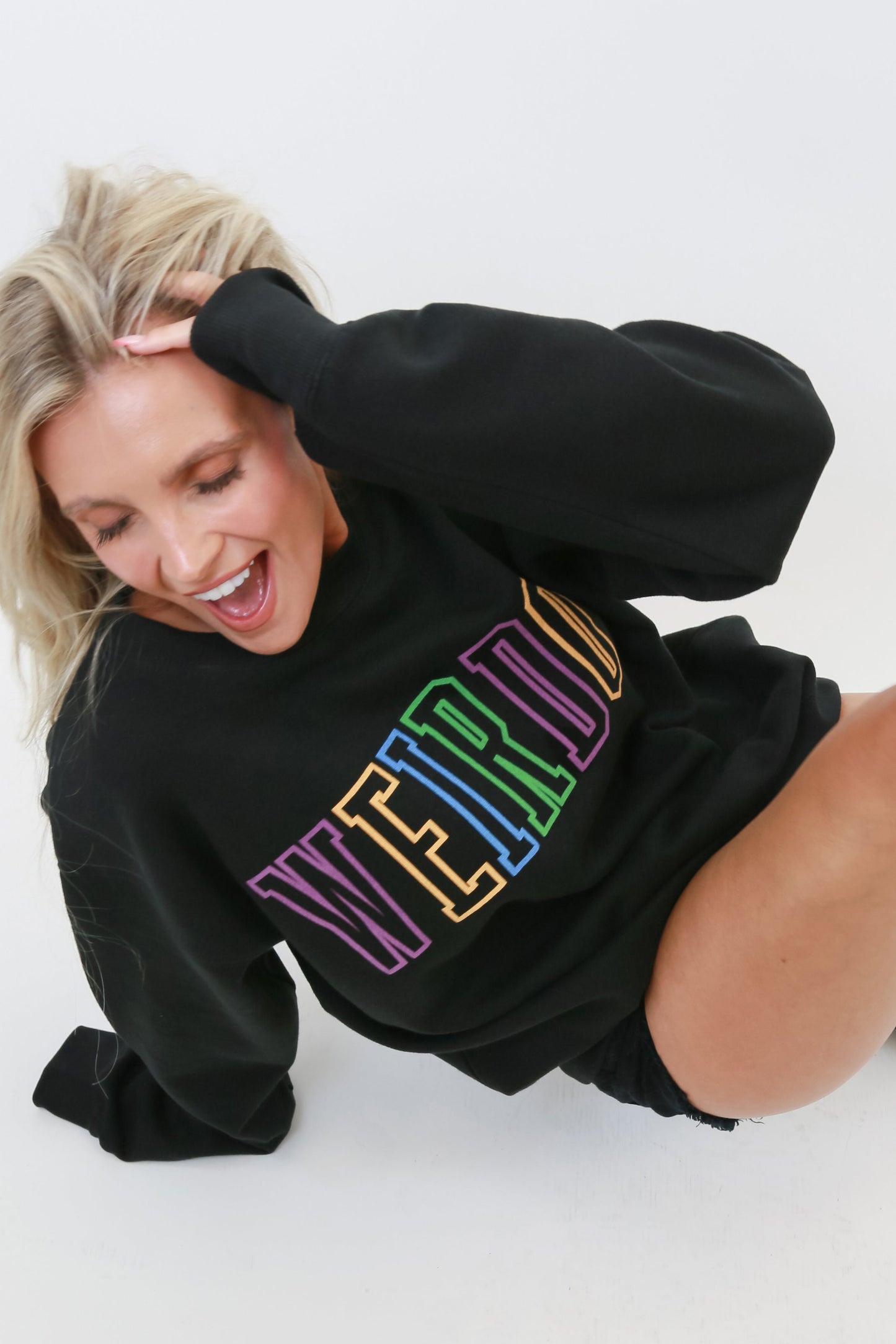 Weirdo Colorful Puff Print Oversized Sweatshirt