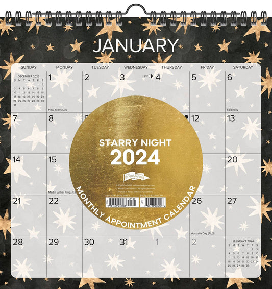 Starry Night 2024 Spiral Wall Calendar