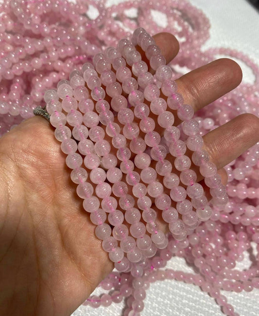 Rose Quartz Crystal Beaded Bracelet