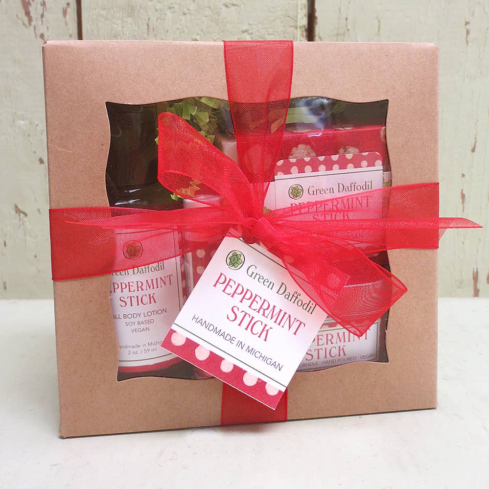 Peppermint Stick Boxed Gift  Set - Holiday Christmas
