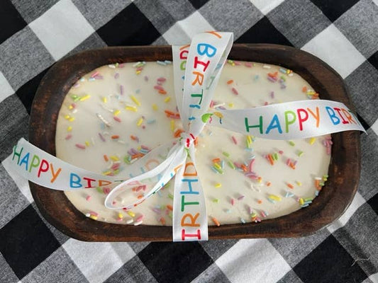 Dough Bowl Soy Candle - "HAPPY BIRTHDAY"