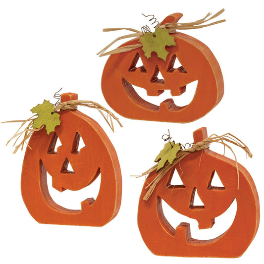 Cutout Jack O Lantern Chunky Sitters 3/Set