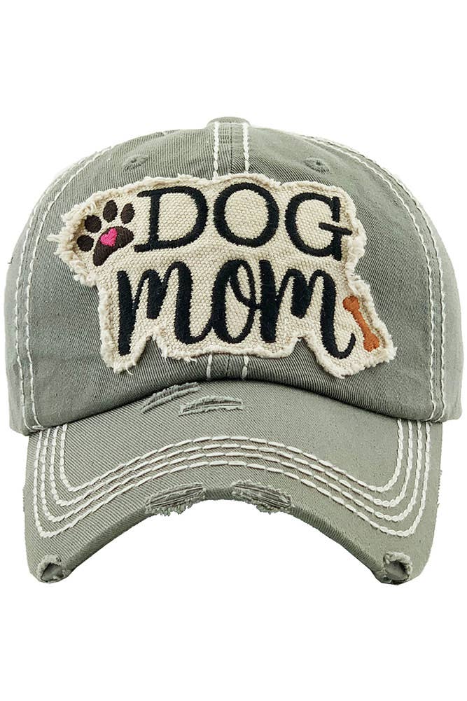 Dog Mom Vintage Baseball Cap: Moss