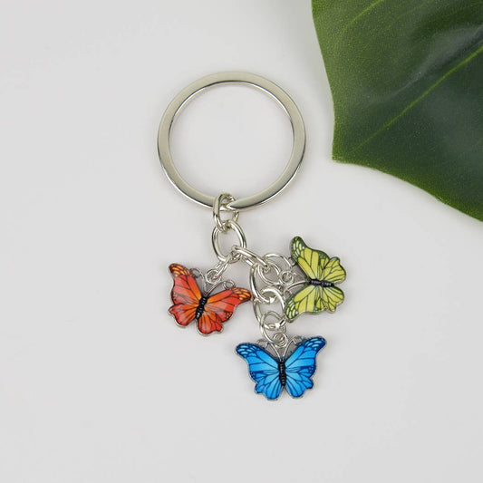 BUTTERFLY PURSE CHARM YELLOW, RED & BLUE
