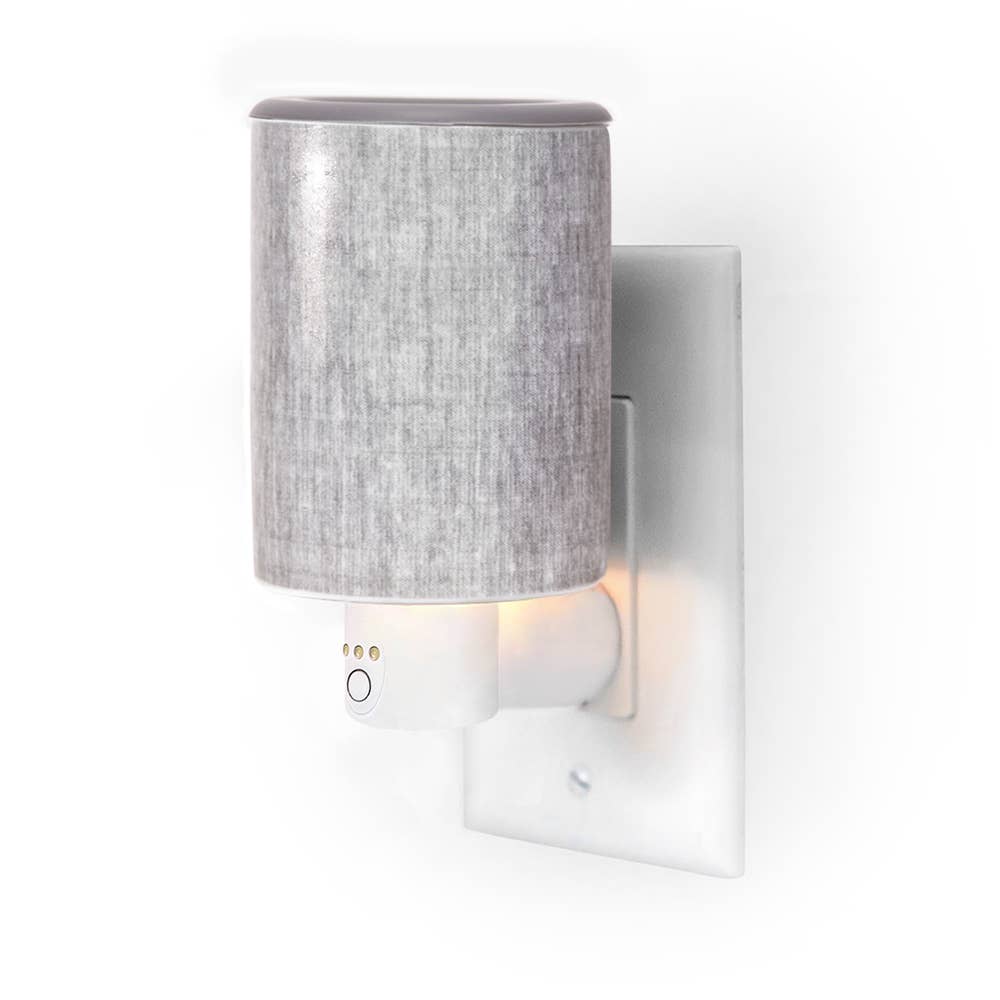 Outlet Wax Melt Warmer with  Timer: Gray Linen