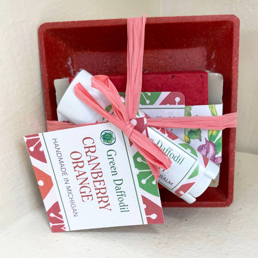 Cranberry Orange  Soap & Lip Balm Dish Kit - Gift Set